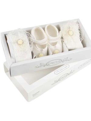 Set botoșei cu bentiță si dres , rose