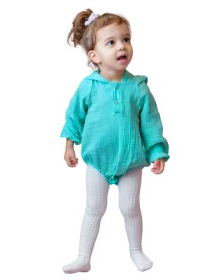 BODY CU GLUGA - MUSELINA VERDE AQUA