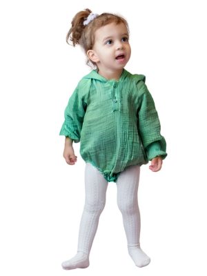 BODY CU GLUGA - MUSELINA VERDE