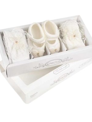 Set botoșei cu bentiță si dres , butterfly