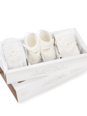 Set botoșei cu bentiță si dres , Angels , mandala