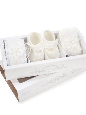 Set botoșei cu bentiță si dres , Angels , iris