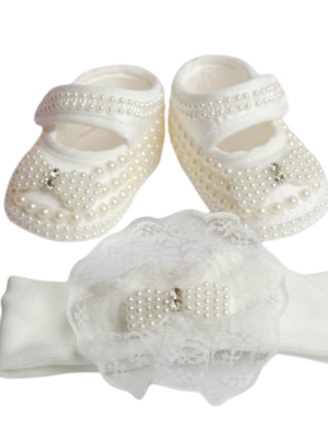 Set de botoși din satin și bentiță, fundita