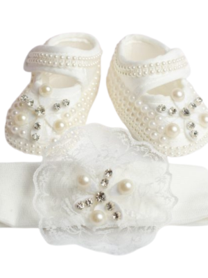 Set de botoși din satin și bentiță, steluta