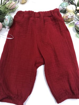 PANTALONI MUSELINA ROSU