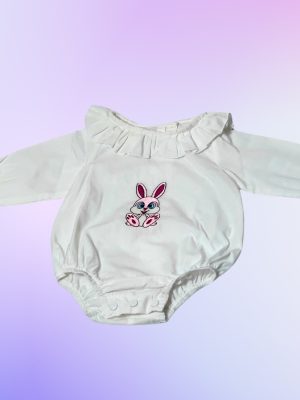 Body ALB  cu volan și broderie