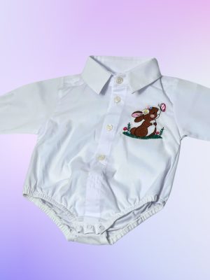 Body ALB  cu nasturi și broderie