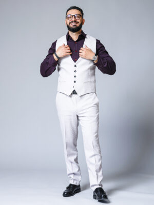 Vestă bărbătească din stofă bej