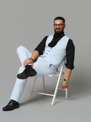 Vestă bărbătească din stofă bleu